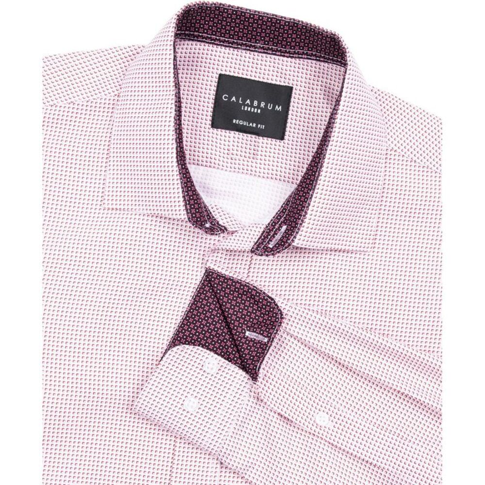 CALABRUM Mens Micro Dot Print Wrinkle Free Performance Button Up Shirt, NWT